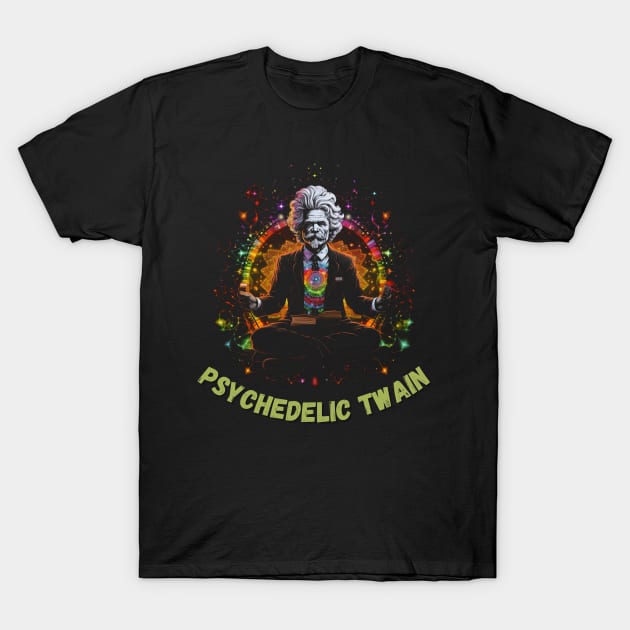 Mark Twain Zen Meditation Psychedelic Trippy T-Shirt by Celebrity Zen